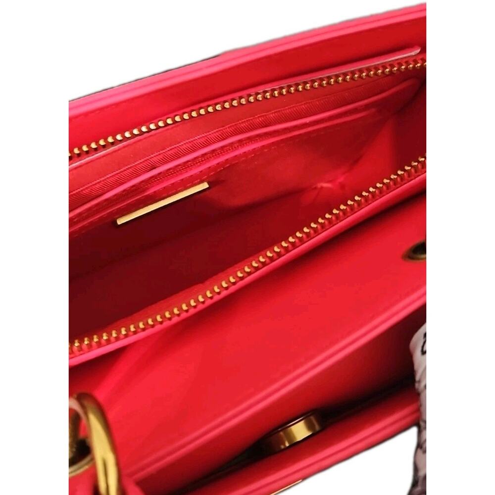 STEVE MADDEN BEVELYN Red Satchel Crossbody Bag Scarf Card Holder Viral - Picture 8 of 8